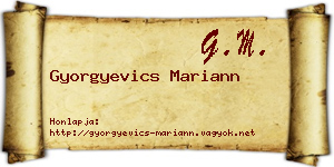 Gyorgyevics Mariann névjegykártya
