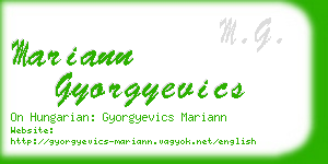 mariann gyorgyevics business card